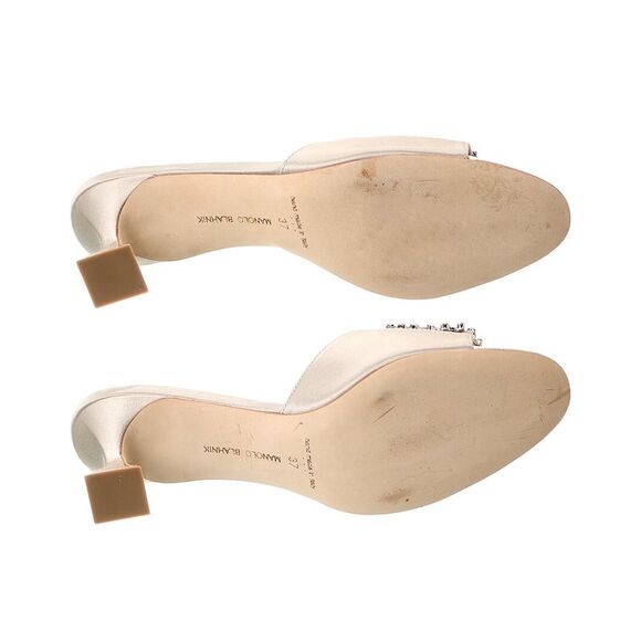 Manolo Blahnik Laalita 50 Satin Sandal (Authentic Pre-Loved), Grey - Picture 4 of 5